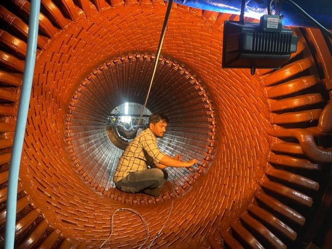 A View of ELCID test on Turbo Generator Stator in progress